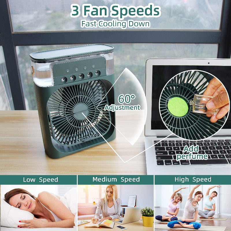 USB Desktop Water-Cooling Spray Fan – Portable Air Conditioner with Humidifier