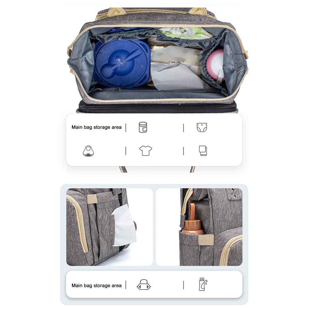4-in-1 Convertible Baby Diaper Bag Backpack – Lightweight Travel Storage with Built-In Baby Bed