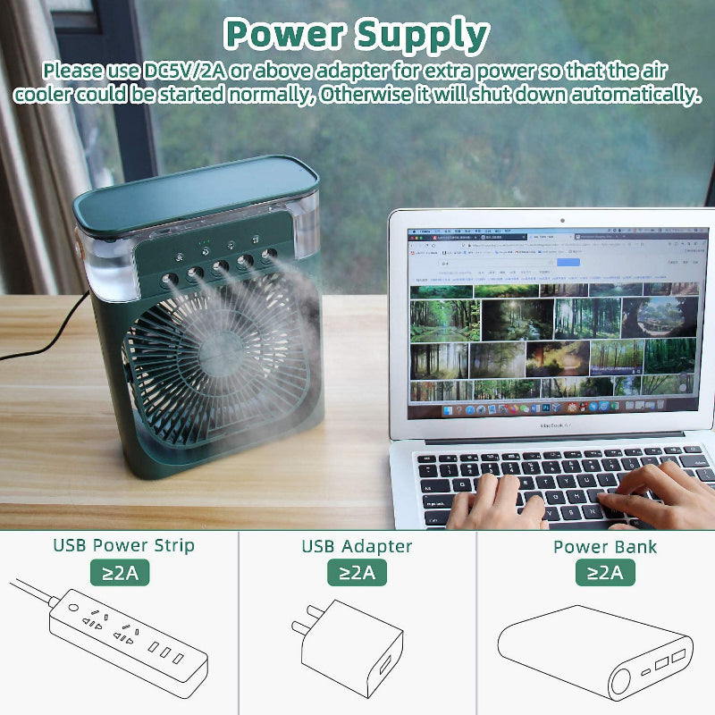 USB Desktop Water-Cooling Spray Fan – Portable Air Conditioner with Humidifier