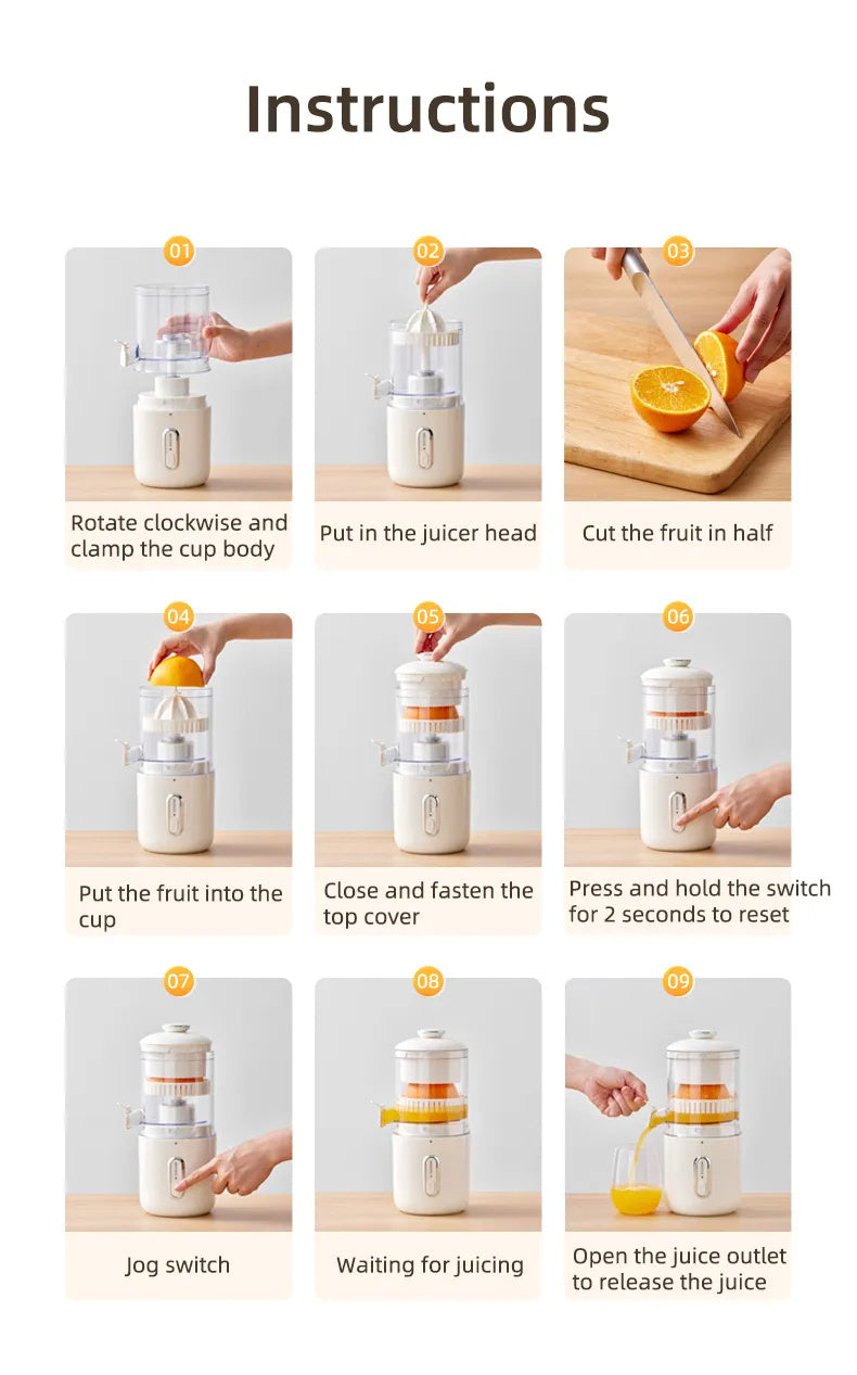 Portable Steel Electric Juicer – Fresh Juice in Seconds