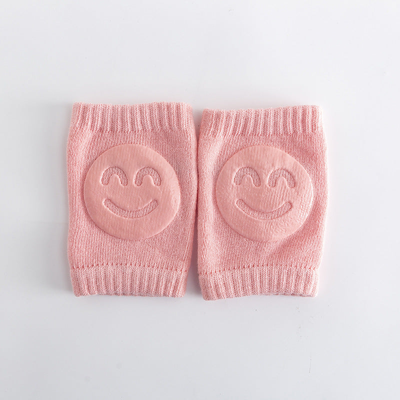 Woolen Baby Knee & Elbow Protectors – Soft Smiling Face Design for Crawling & Walking Protection