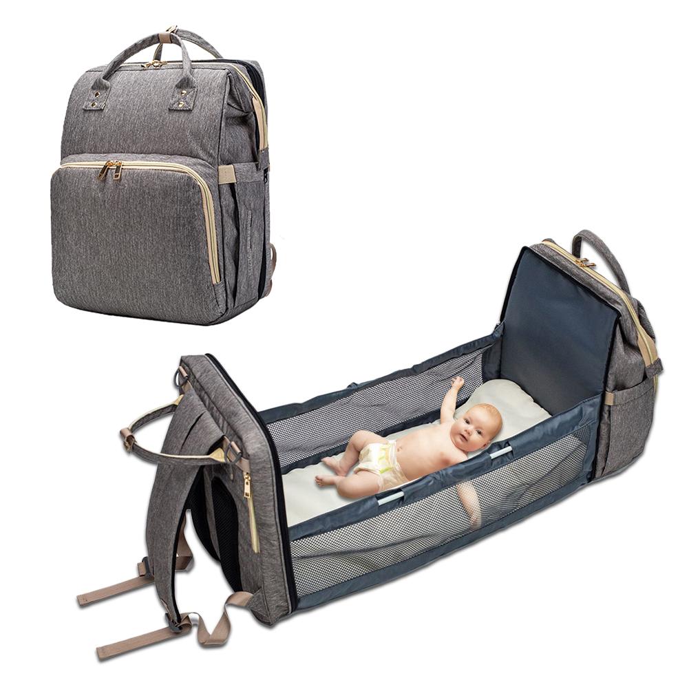4-in-1 Convertible Baby Diaper Bag Backpack – Lightweight Travel Storage with Built-In Baby Bed
