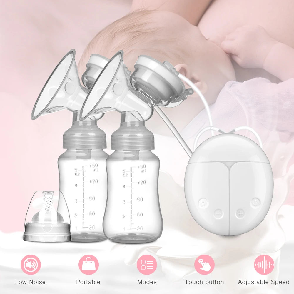 Electric Breast Pump – Unilateral & Bilateral Modes with Manual Silicone Pump for Effortless Breastfeeding