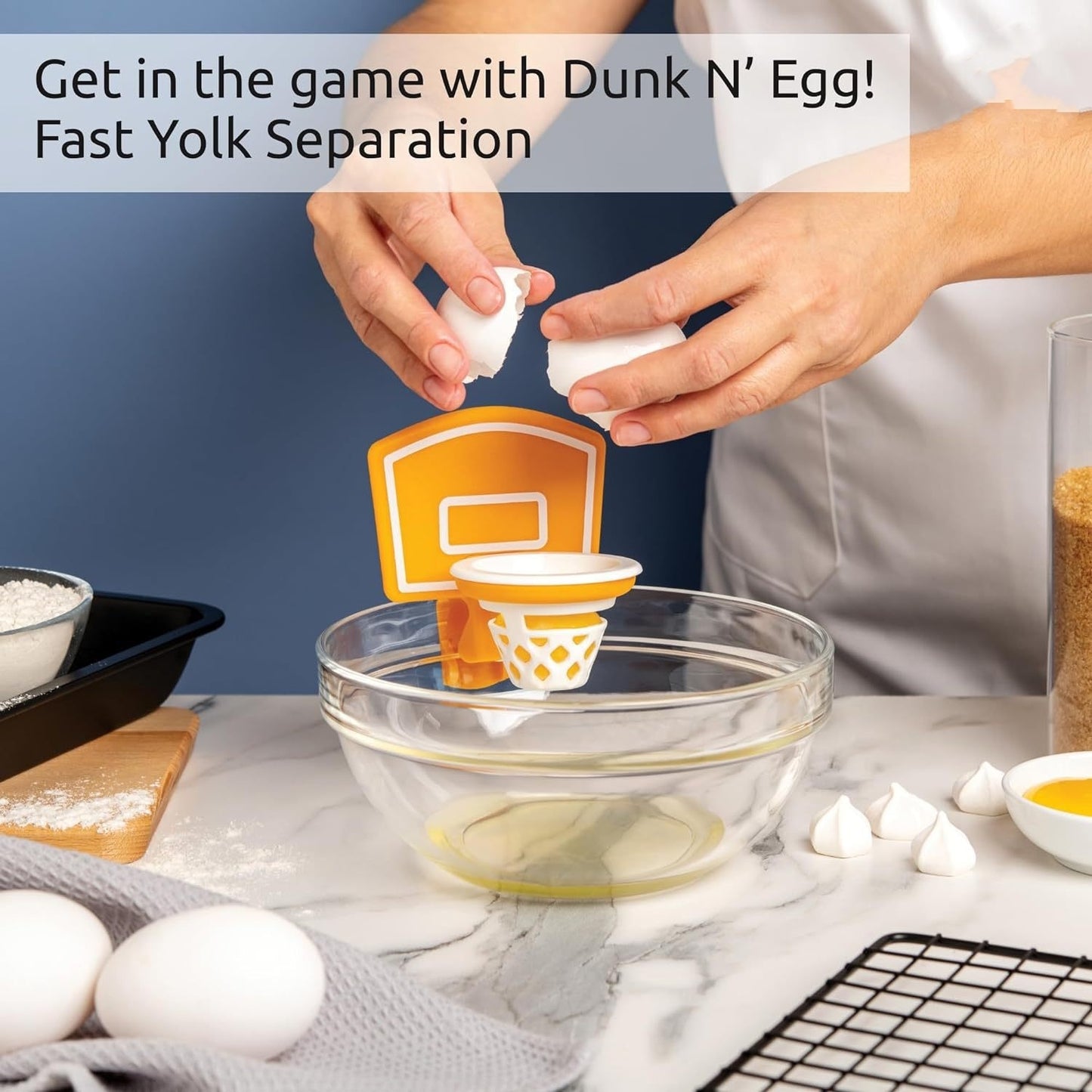 Egg Yolk & White Separator – Kitchen Basketball Hoop Gadget