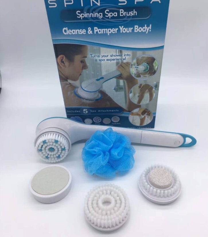 Spin Spa Electric Body Brush – Deep Cleaning Shower Scrubber with 5 Attachments