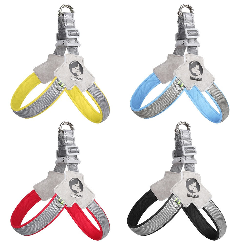 Reflective Saddle-Style Dog Harness – Breathable Chest Strap Pet Leash Attachment