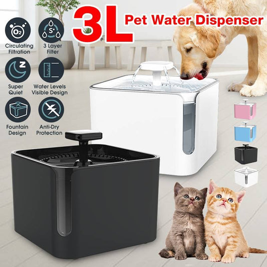 USB Automatic Pet Water Fountain – 3L Circulating Dispenser for Cats & Dogs