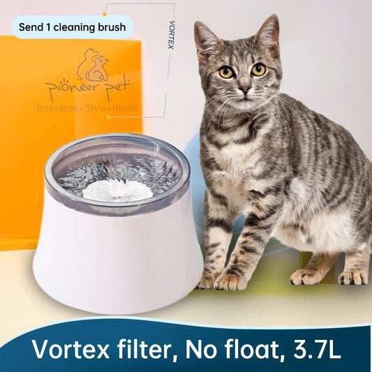 PioneerPet Vortex Cat Drinking Fountain – Automated Circulating Filtered Water Bowl