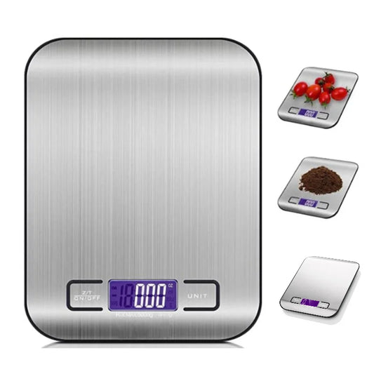 10 kg LED Digital Kitchen Food & Jewelry Scale – Stainless Food Prep Scale