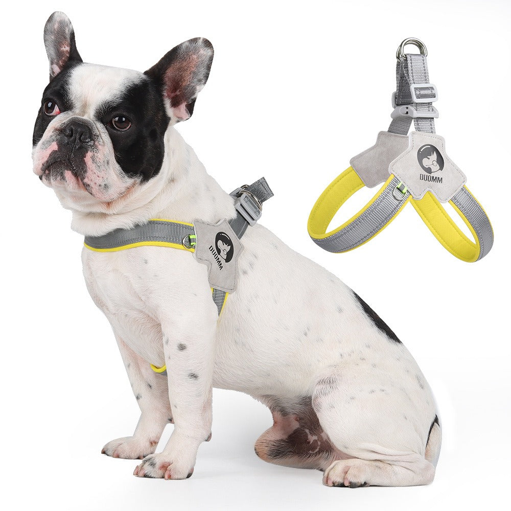 Reflective Saddle-Style Dog Harness – Breathable Chest Strap Pet Leash Attachment