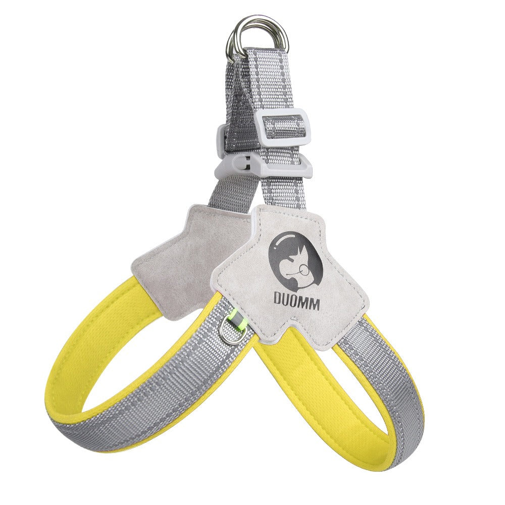 Reflective Saddle-Style Dog Harness – Breathable Chest Strap Pet Leash Attachment