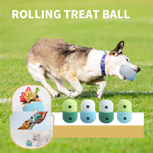 2-in-1 Pet Treat Dispenser Toy Ball – Interactive Silicone Feeder & Mental Enrichment Toy
