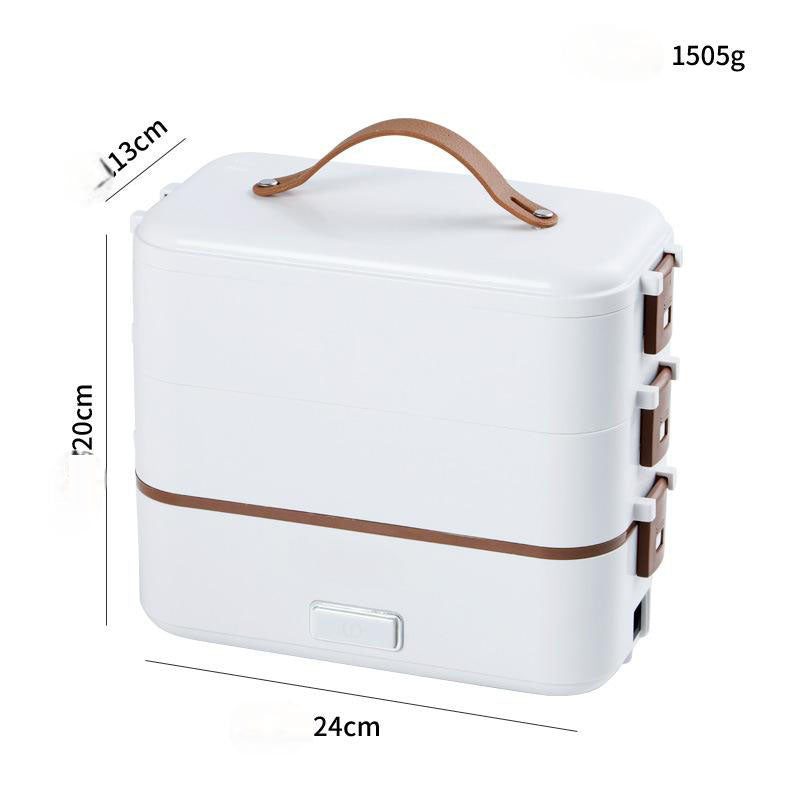 Electric Stainless Lunch Box with Rice Steaming – Portable Plug‑In Food Warmer