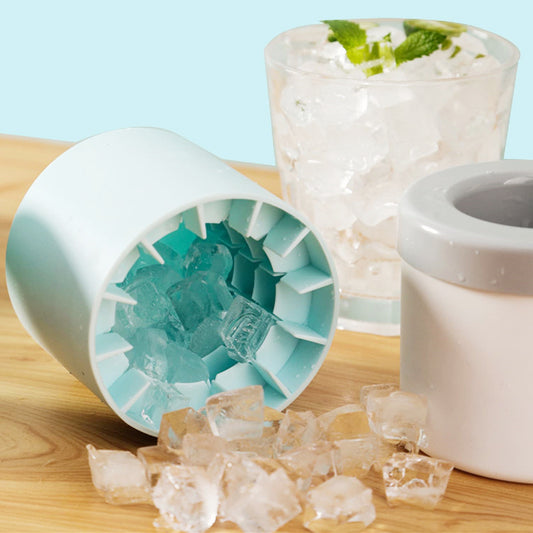 2-in-1 Ice Bucket & Mold with Lid – Space-Saving Portable Ice Cube Maker