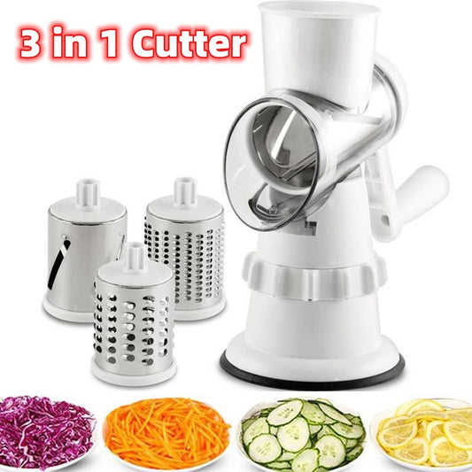 3-in-1 Manual Vegetable Slicer & Grater – Prep Smarter, Not Harder