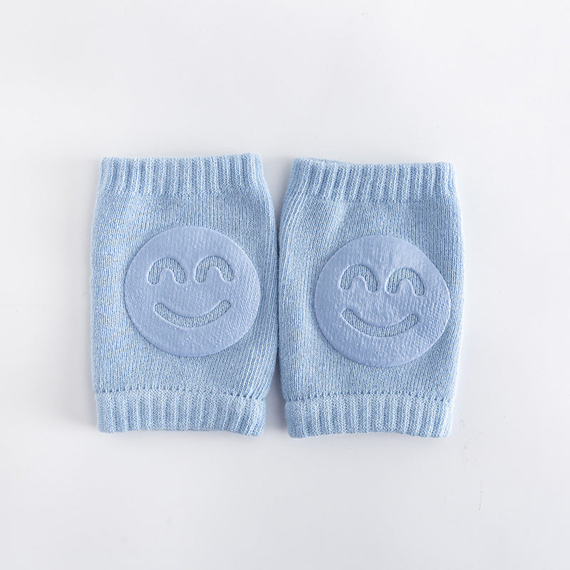 Woolen Baby Knee & Elbow Protectors – Soft Smiling Face Design for Crawling & Walking Protection