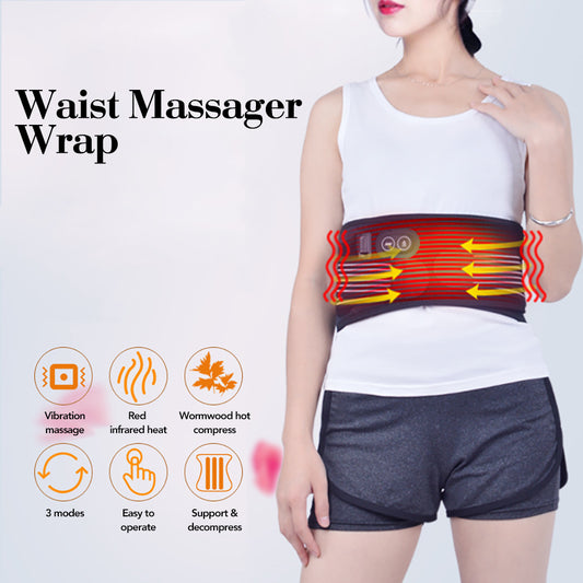 Electric Heating Waist Belt – Vibration Massage for Lower Back Pain Relief