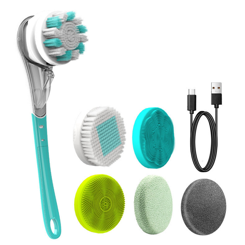 6-in-1 Electric Bath Brush – Waterproof Full-Body Exfoliating & Massage Cleaner