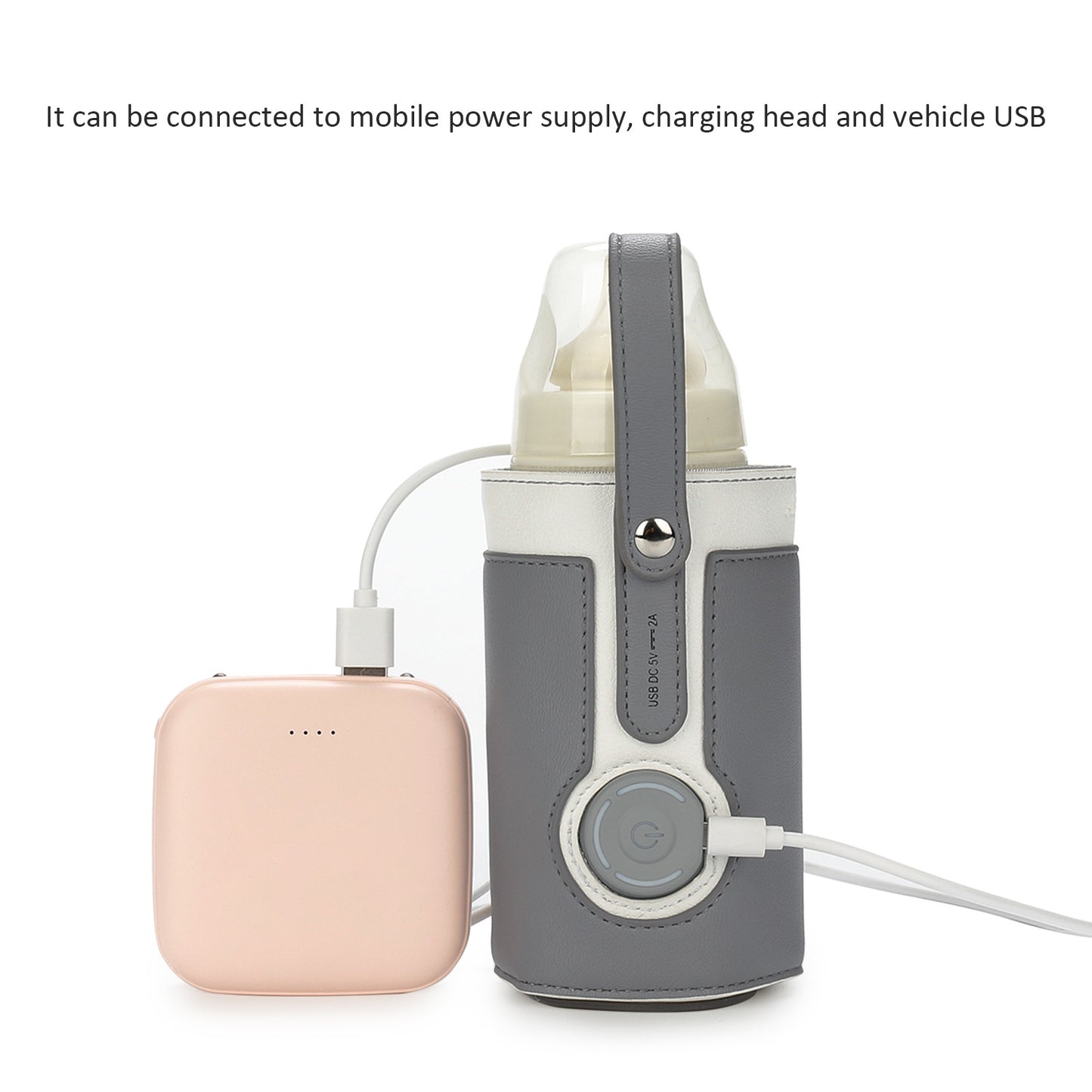 Portable Milk Warmer Bag – Leather Insulated Bottle Heater with Adjustable Temperature