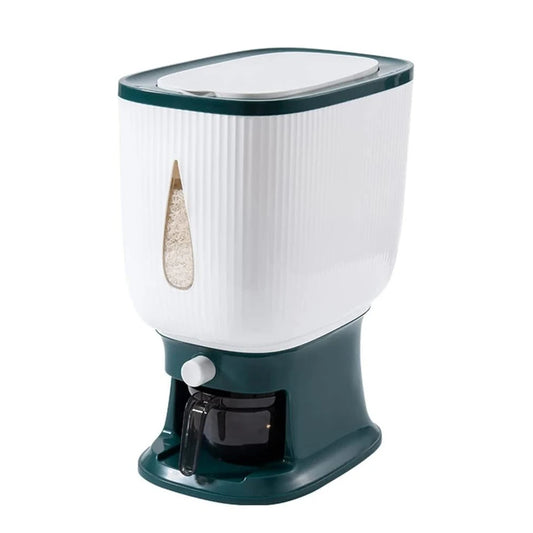 10kg Rice & Cereal Dispenser – Sealed Grain Storage with Lid and Built-In Measuring Cup