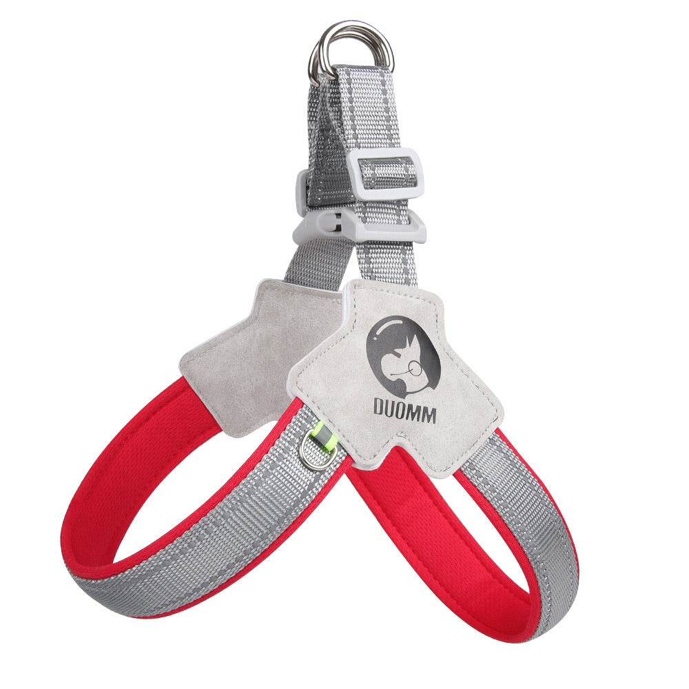 Reflective Saddle-Style Dog Harness – Breathable Chest Strap Pet Leash Attachment