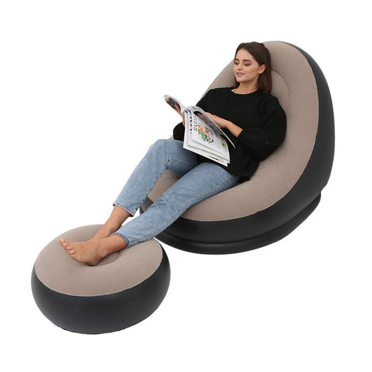 Inflatable Air-Sofa Beanbag – Portable Fold-Out Lounger with Leg Rest