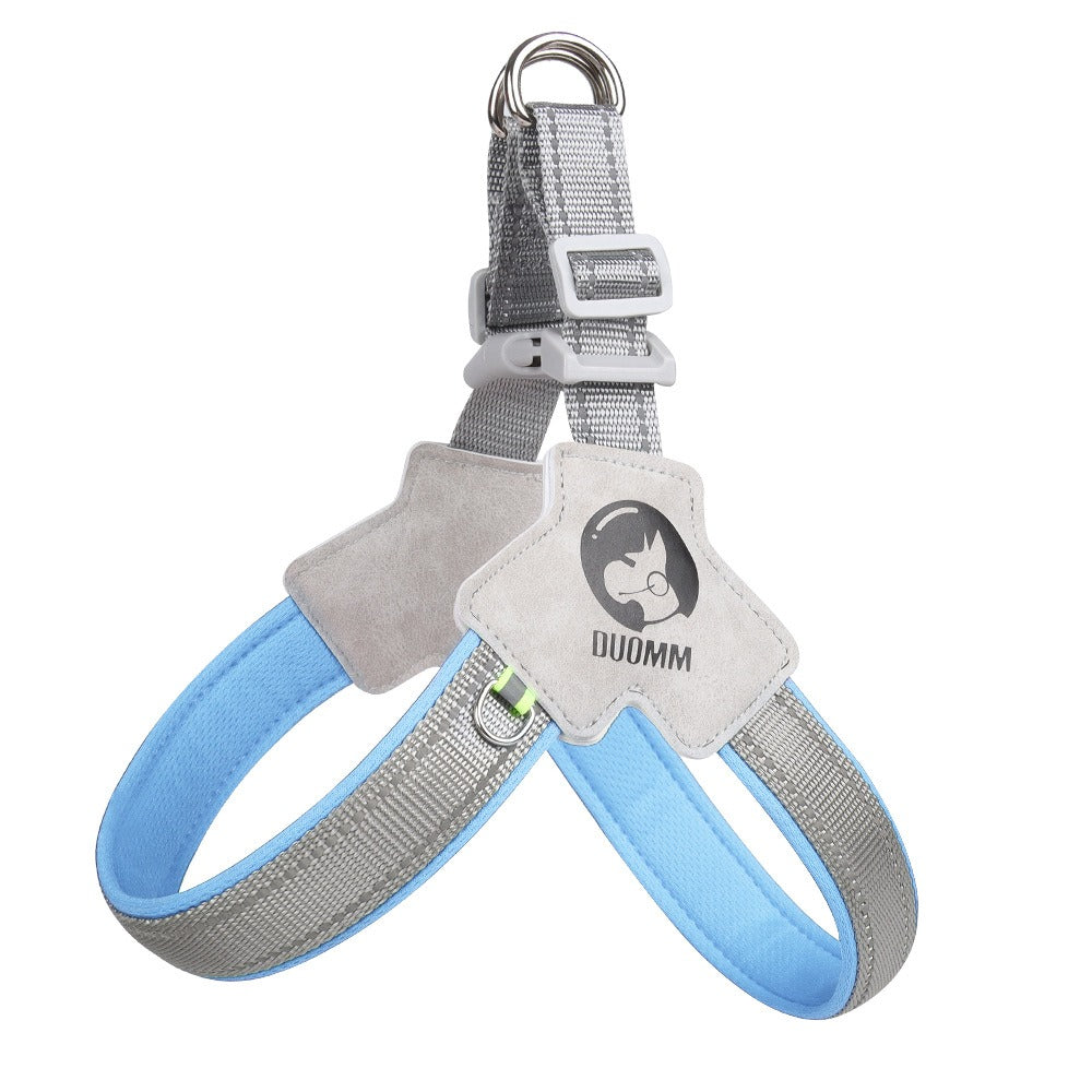 Reflective Saddle-Style Dog Harness – Breathable Chest Strap Pet Leash Attachment