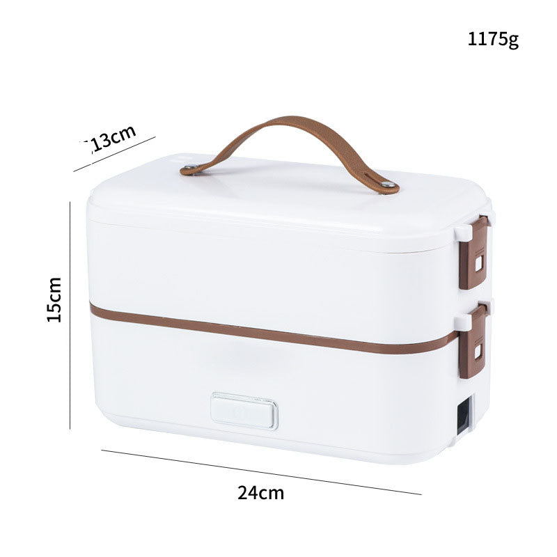 Electric Stainless Lunch Box with Rice Steaming – Portable Plug‑In Food Warmer