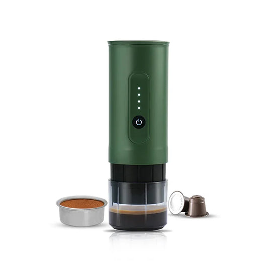 Portable Dual-Use Electric Italian Coffee Maker – Capsules & Ground, Travel-Ready