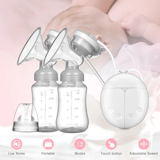 Electric Breast Pump – Unilateral & Bilateral Modes with Manual Silicone Pump for Effortless Breastfeeding