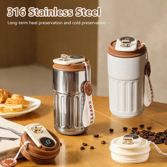 Smart Digital Thermal Bottle – 450ml Stainless Steel Vacuum Insulated Water Bottle with Temperature Display