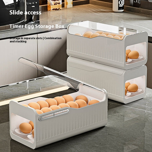 Slide-Out Egg Storage Box – Drop-Resistant Fridge Organizer