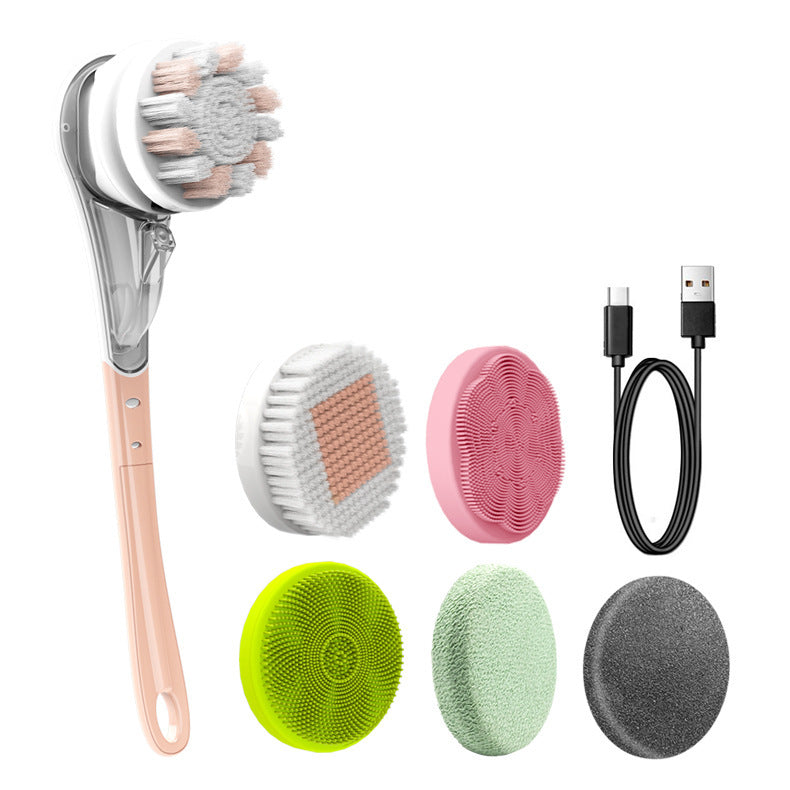 6-in-1 Electric Bath Brush – Waterproof Full-Body Exfoliating & Massage Cleaner
