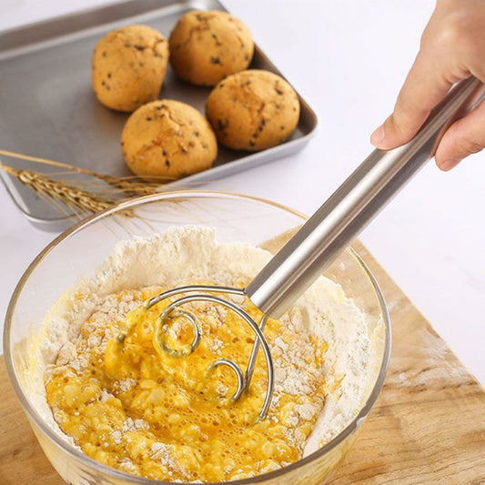Stainless Steel Hand Whisk – Manual Flour Coil Egg Beater & Mixer for Baking