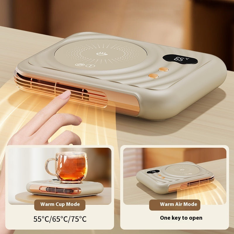 2-in-1 Desk Heater & Mug Warmer – Stay Warm & Keep Drinks Hot