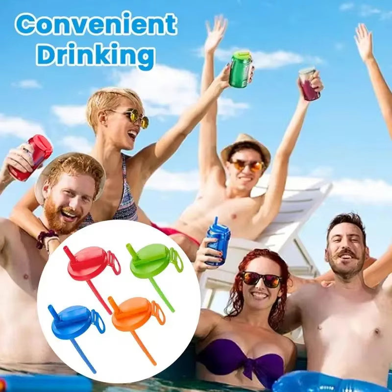 Reusable Soda Can Lid with Straw – Spill-Proof Beverage Cap for Cans