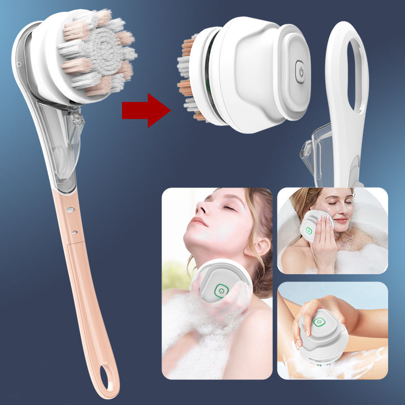 6-in-1 Electric Bath Brush – Waterproof Full-Body Exfoliating & Massage Cleaner